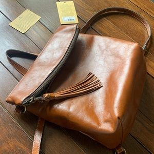 Patricia Nash saddle color leather backpack